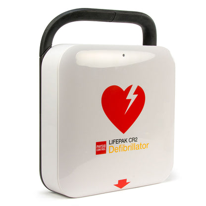 Physio-Control LIFEPAK® CR2 Semi-Automatic AED (Wi-Fi, English) with a handle