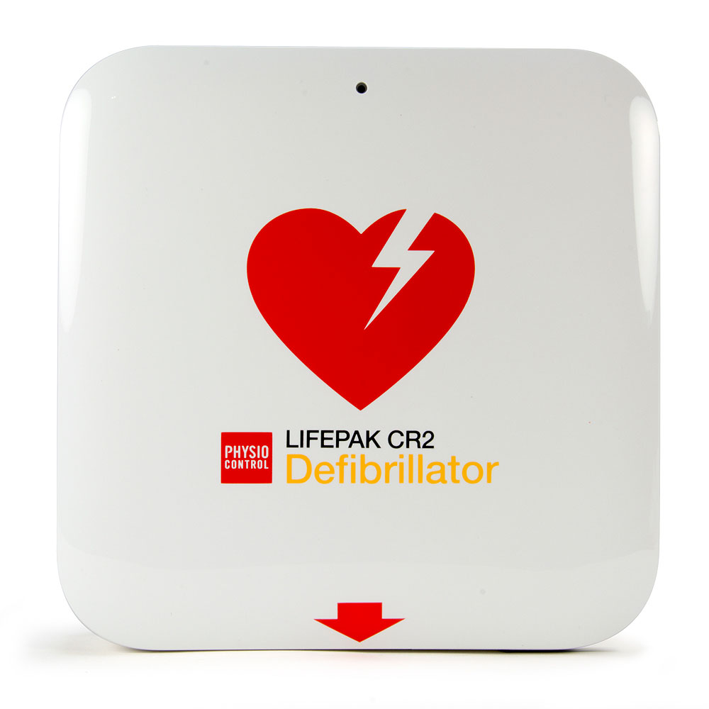 Physio-Control LIFEPAK® CR2 Semi-Automatic AED (Wi-Fi, English) with a handle