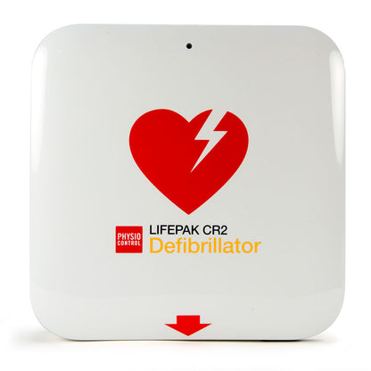 Physio-Control LIFEPAK® CR2 Semi-Automatic AED (Wi-Fi, English) with a handle